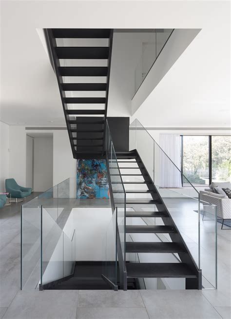 modernist contemporary house with metal stairwell|modern house stairs design pictures.